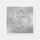 Eucalyptus 25e zilveren bruiloft Jubileum Servet (Voorkant)