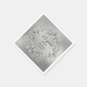 Eucalyptus 25e zilveren bruiloft Jubileum Servet (Hoek)