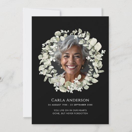 Eucalyptus 2-foto begrafenis / gedenkteken bedankkaart (Voorkant)