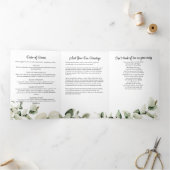 Eucalyptus 2-foto begrafenis / gedenkteken drieluik programma (Binnen)