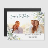 Eucalyptus 2 FOTO Save the Date Magnetic Card (Voorkant / Achterkant)