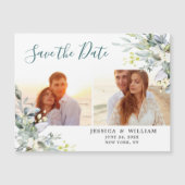 Eucalyptus 2 FOTO Save the Date Magnetic Card (Voorkant)