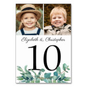 Eucalyptus 2 Tabelnummer foto bruiloft Kaart (Achterkant)