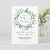 Eucalyptus 30e verjaardag Uitnodiging (Staand voorkant)