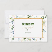 Eucalyptus 3 drie maaltijd keuze bruiloft RSVP kaartje (Achterkant)