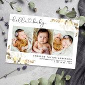 Eucalyptus 3 Foto Baby geboorte Stat Bedankkaart