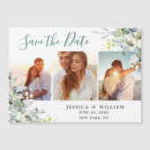 Eucalyptus 3 FOTO Save the Date Magnetic Card (Voorkant)