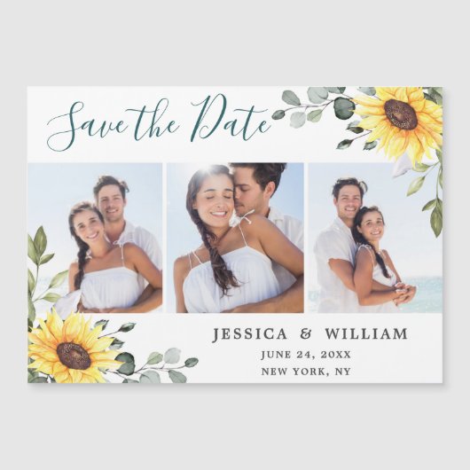 Eucalyptus 3 FOTO Save the Date Magnetic Card (Voorkant)