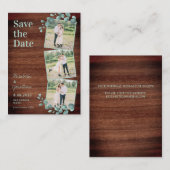 Eucalyptus 3 Fotobudget bruiloft sparen datum Notitiekaartje (Voorkant / Achterkant)