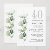 Eucalyptus 40e verjaardag kaart (Voorkant / Achterkant)
