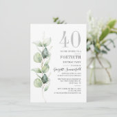 Eucalyptus 40e verjaardag kaart (Staand voorkant)