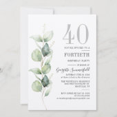 Eucalyptus 40e verjaardag van de uitnodiging (Voorkant)