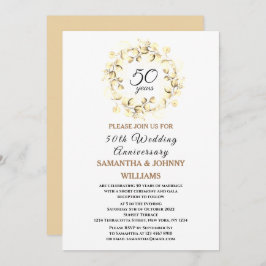 Eucalyptus 50e bruiloft Jubileum Foto Goud Kaart