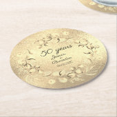 Eucalyptus 50e gouden bruiloft Jubileum Ronde Kartonnen Onderzetter (Gebogen)