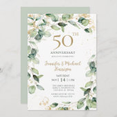 Eucalyptus 50e Jubileum Uitnodiging (Voorkant / Achterkant)