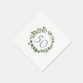 Eucalyptus 50e verjaardag servet (Hoek)