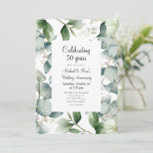 Eucalyptus 50ste bruiloft Jubileum Kaart (Staand voorkant)