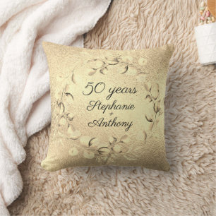 Eucalyptus 50ste gouden huwelijksjubileum  kussen