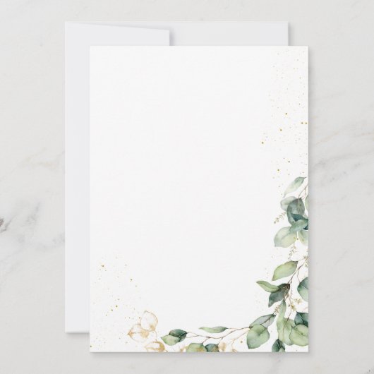 Eucalyptus 50th Birthday  Bedankkaart (Achterkant)