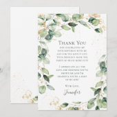 Eucalyptus 50th Birthday  Bedankkaart (Voorkant / Achterkant)