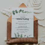 Eucalyptus 50th Wedding-Jubileum van de fijne puin Kaart<br><div class="desc">Deze mooie uitnodiging voor de 50ste trouwdag van eucalyptus is perfect voor een rustige gebeurtenis. Het ontwerp omvat waterverf met de hand getrokken elegante botanische eucalyptustakken en -bladeren. Verander het aantal om een verjaardagsmijlpaal te vieren.</div>