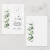 Eucalyptus 60e verjaardag uitnodiging (Voorkant / Achterkant)