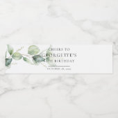 Eucalyptus 60e volwassen verjaardag waterfles etiket (Enkel label)