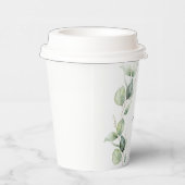 Eucalyptus 60e volwassen verjaardagsfeestje papieren bekers (Rechts)