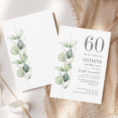 Eucalyptus 60th Birthday Greenery Foliage Notitiekaartje
