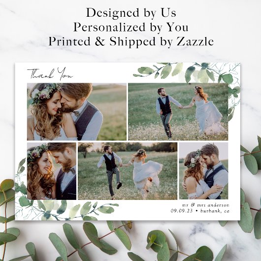 eucalyptus 6 foto bruiloft bedankkaart