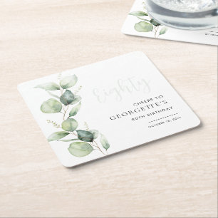 Eucalyptus 80e Waterverf Kartonnen Onderzetters