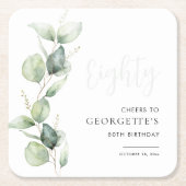 Eucalyptus 80e Waterverf Kartonnen Onderzetters (Voorkant)