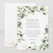 Eucalyptus 80th Birthday  Bedankkaart (Voorkant / Achterkant)