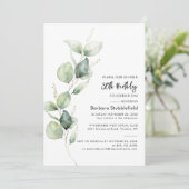 Eucalyptus 80th Birthday Party Botanical Kaart (Staand voorkant)