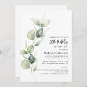 Eucalyptus 80th Birthday Party Botanical Kaart (Voorkant / Achterkant)