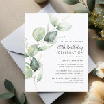 Eucalyptus 80th Birthday Party Invitation<br><div class="desc">De sjabloon van de Uitnodiging van de Partij van de Partij van de Begroting Eucalyptus 80th van de Dag van de Vrede u kunt gemakkelijk aanpassen of opnieuw voor andere mijlpaal gebeurtenissen door de "Personalize"knoop te klikken</div>