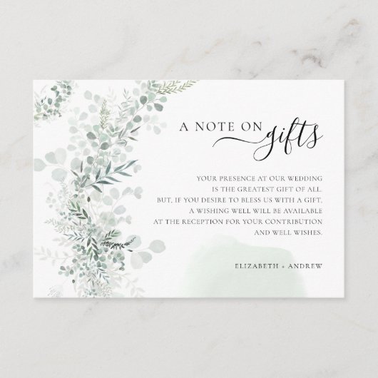 Eucalyptus A Note on Gifts Wishing Well Informatiekaartje (Voorkant)