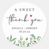 Eucalyptus A Sweet Hartelijk dank Ronde Sticker (Voorkant)