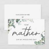 Eucalyptus Aan mijn moeder op mijn trouwdagkaart (Voorkant / Achterkant)