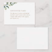 Eucalyptus Aangepaste Baby shower-behuizing Informatiekaartje (Voorkant / Achterkant)