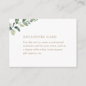 Eucalyptus Aangepaste Baby shower-behuizing Informatiekaartje (Voorkant)