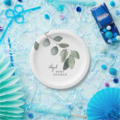 Eucalyptus aangepaste naam Baby shower Papieren Bordje (Feest)