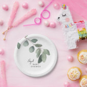 Eucalyptus aangepaste naam Baby shower Papieren Bordje (Feest)