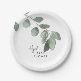 Eucalyptus aangepaste naam Baby shower Papieren Bordje