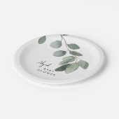 Eucalyptus aangepaste naam Baby shower Papieren Bordje (Gekanteld)