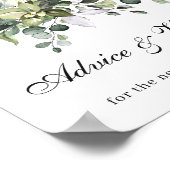 Eucalyptus Advice and Wishes Wedding Poster Sign (Hoek)