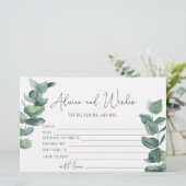 Eucalyptus - advies en wensen bruidsdouche briefpapier (Staand voorkant)