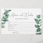 Eucalyptus - advies en wensen bruidsdouche briefpapier (Voorkant)