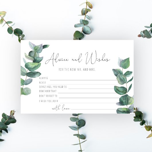 Eucalyptus - advies en wensen bruidsdouche briefpapier