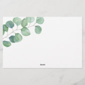 Eucalyptus - advies en wensen bruidsfeest briefpapier (Achterkant)